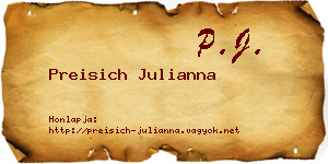 Preisich Julianna névjegykártya